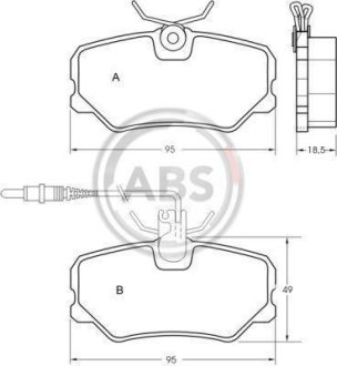 Гальмівні колодки пер. 405 (92-99) A.B.S. 36651