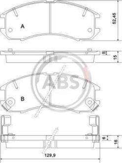 Гальмівні колодки пер. 626/Probe (89-98) A.B.S. 36666