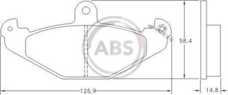 Гальмівні колодки зад. Laguna I 93-01 (brembo) (125,9x58,4x14,8) A.B.S. 36788 (фото 1)