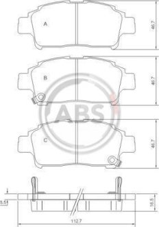 Гальмівні колодки пер. Yaris 01-05 A.B.S. 37135 (фото 1)