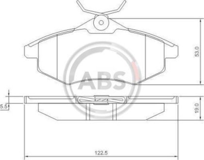 Гальмівні колодки пер. Citroen C2/C3 02- (TRW) (122,5x53x19) A.B.S. 37307 (фото 1)