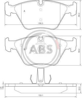 Гальмівні колодки пер. BMW 3(E46) 99-07/X3(E83) 03-11 (ATE) A.B.S. 37374 (фото 1)