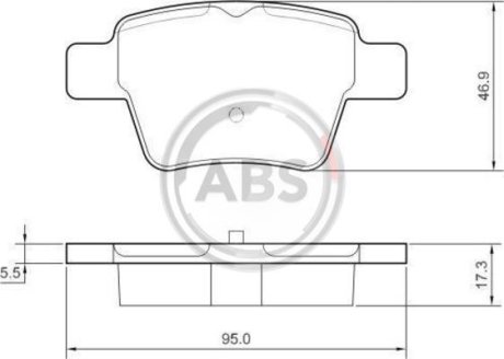 Гальмівні колодки зад. Peugeot 207/307/Citroen C4 06- (Bosch) A.B.S. 37475 (фото 1)