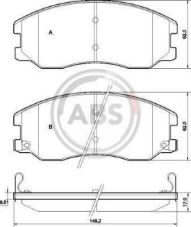 Гальмівні колодки пер. Chevrolet Captiva 06- (akebono) A.B.S. 37582 (фото 1)