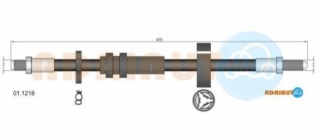 FIAT шланг гальмівний передн. ALFA 33 -90 ADRIAUTO 011218 (фото 1)