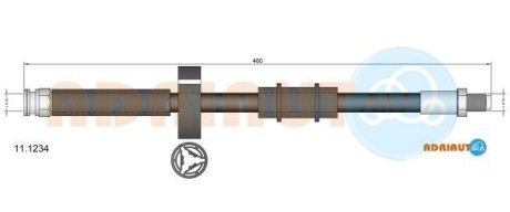 FIAT гальмівний шланг передній (короткий) Ducato 94- ADRIAUTO 111234