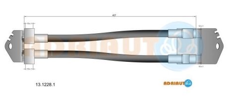 FORD шланг гальмівний задн. внут. (лів/прав) Transit 00- ADRIAUTO 1312281 (фото 1)