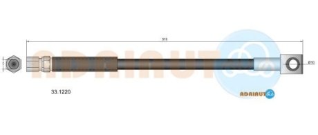 OPEL шланг гальмівний передній Corsa 1.0-1.5D -93 ADRIAUTO 331220 (фото 1)
