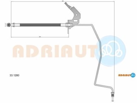 OPEL шланг гальмівний задн. прав. Astra H (барабан) ADRIAUTO 331280