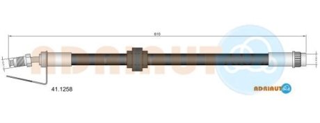 RENAULT шланг гальмівний передн. нижн. Master 98- ADRIAUTO 411258 (фото 1)