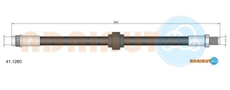 RENAULT шланг гальмівний передн. Espace -02 (+ABS) ADRIAUTO 411260 (фото 1)