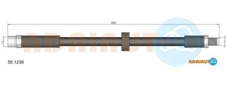 AUDI шланг гальм. задній 100 -94 A6 quattro -97, (230мм) ADRIAUTO 551238
