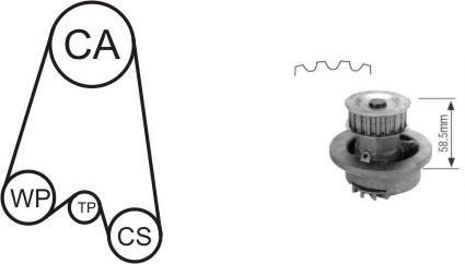 WPK-116401 Насос охолоджуючої рідини + комплект зубчатого ременя AIRTEX WPK116401