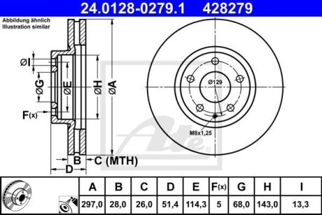 Гальмівний диск ATE 24.0128-0279.1