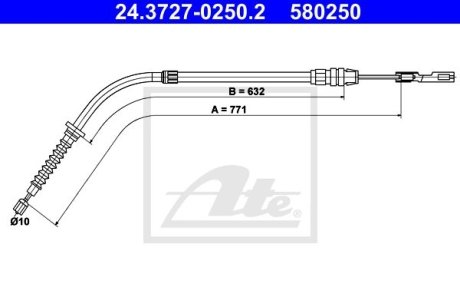 Трос зупиночних гальм ATE 24372702502