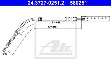 Трос зупиночних гальм ATE 24372702512 (фото 1)