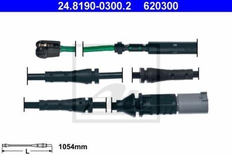 Датчик зносу колодок гальмівних ATE 24819003002 (фото 1)