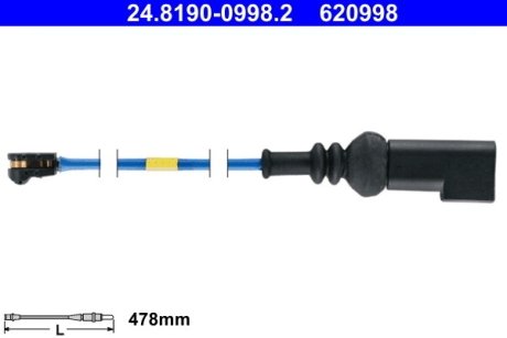 Датчик износа тормозных колодок ATE 24.8190-0998.2