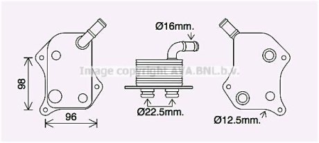 Радіатор масляний VW PASSAT (2001) 2.0 (вир-во AVA) AVA COOLING AI3414