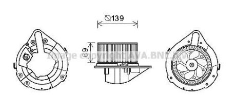 AUDI Вентилятор салону 80 B4 91-, Audi A4 AVA COOLING AI8372 (фото 1)