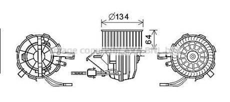 Вентилятор отопителя салона Audi A4 08>15, A5 09>12/11, Q5 08>12/12 AVA COOLING AI8391 (фото 1)