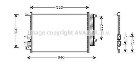 AVA FIAT Радіатор кондиціонера (конденсатор) Alfa Romeo 147/156 1.6/3.2 AVA COOLING ALA5088D