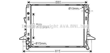 LAND ROVER Радіатор охолодження двиг. Discovery III,IV, Range Rover Sport 2.7TD 04- AVA COOLING AU2197 (фото 1)