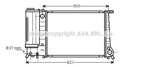 AVA BMW Радіатор охолодження 3 E30,E36,5 E34 1.8/2.5 AVA COOLING BW2101