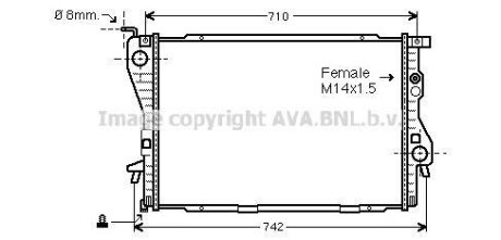 BMW Радіатор охолодження 5 E39, 7 E38 2.5td AVA COOLING BW2202 (фото 1)