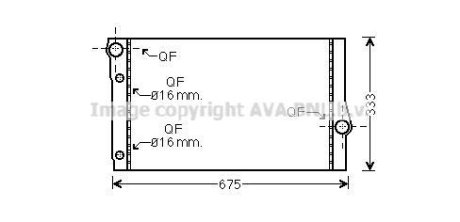 BMW Радіатор охолодження двиг. 5 F10, 6 F13, 7 F01 2.0/3.0d 10- AVA COOLING BW2410 (фото 1)