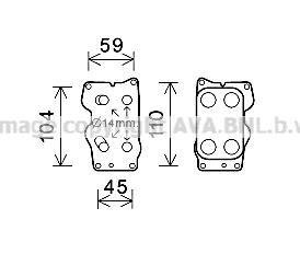 CITROEN Масляний радіатор C4 Grand Picasso, C5 III, DS4/5, Jumpy, Fiat Scudo, Ford Galaxy, Focus III, Kuga, Peugeot 2.0HDI/TDCI AVA COOLING CN3307 (фото 1)