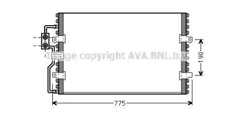 CITROEN Радіатор кондиціонера (конденсатор) без осушувача Evasion, Jumpy, Fiat Scudo, Peugeot 806, Expert AVA COOLING CN5093 (фото 1)