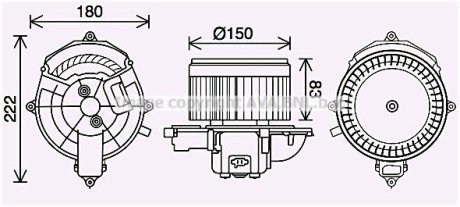 Вентилятор обігрівача салону PSA Berlingo Partner II AC+ AVA COOLING CN8310 (фото 1)