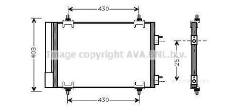 Радіатор кондиціонера PSA Berlingo Partner II 1,6i 08- AVA AVA COOLING CNA5230D