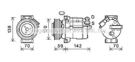 CHEVROLET Компресор кондиціонера CAPTIVA 2.0-2.4 D 11-, OPEL AVA COOLING CTK063 (фото 1)