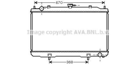 NISSAN Радіатор охолодження Maxima QX IV 2.0/3.0 00- AVA COOLING DN2324 (фото 1)