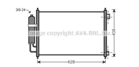 AVA NISSAN Радіатор кондиціонера (конденсатор) з осушувачем X-Trail 2.0/2.5 07- AVA COOLING DN5328D