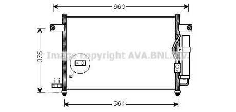 CHEVROLET Радіатор кондиціонера (конденсатор) Aveo 02- AVA COOLING DW5049D (фото 1)