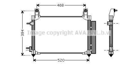 Радиатор кондиционера Матиз (с ресивером) (NISSENS) AVA COOLING DW5081D (фото 1)