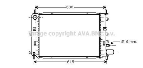 FORD Радіатор ESCORT 1.6 XR3I 91- AVA COOLING FD2152 (фото 1)