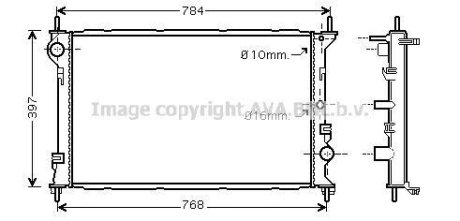 FORD Радіатор охолодження двиг. TRANSIT CONNECT 1.8-1,8TD AVA COOLING FD2382 (фото 1)