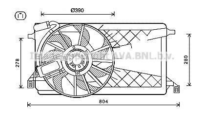 AVA FORD Вентилятор радіатора C-MAX 07-, FOCUS II 04- AVA COOLING FD7563