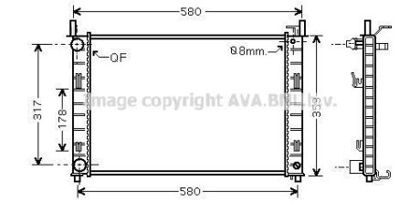 AVA FORD Радіатор охолодження Fiesta V, Fusion 1.4 TDCI AVA COOLING FDA2326