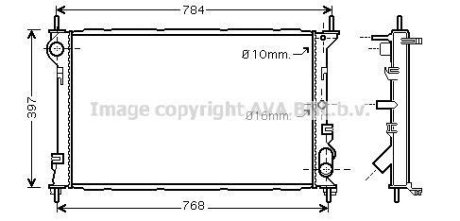 Радиатор охлаждения двигателя Ford Connect 1,8TDCI 05/03>13 MT AC+/- AVA AVA COOLING FDA2411