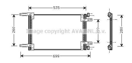 AVA FIAT Радіатор кондиціонера (конденсатор) 1.2/1.9D 01- AVA COOLING FT5248