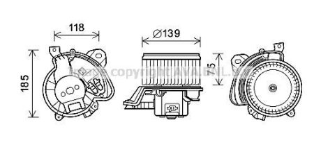 AVA FIAT Вентилятор салона GRANDE PUNTO 1.4 07-, LINEA 1.4 07- AVA COOLING FT8433