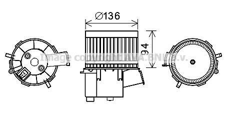 Вентилятор обігрівача салону Fiat 500 (08-)/Ford KA (08-16) AVA AVA COOLING FT8448