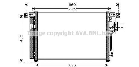 Радиатор кондиционера Hyundai Santa Fe II 2,2d 2,7i 06> AVA COOLING HY5176D (фото 1)