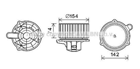 Вентилятор отопителя салона Hyundai Santa Fe II (06-), iX55 (09-), Veracruz (0 AVA COOLING HY8348