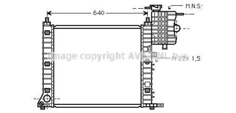 Радиатор охлаждения двигателя MB Vito V638 2,0i 2,3i 2,2d MT AVA AVA COOLING MS2213